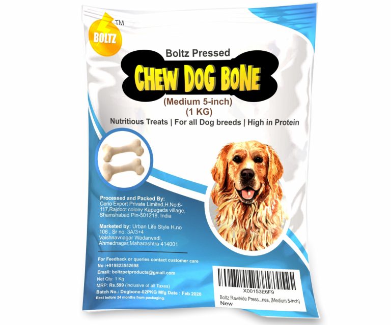 Boltz Rawhide Pressed Dog Chew Bone, (Medium 5-inch Size) 1 Kg Pack ...